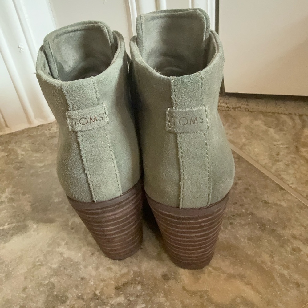 Toms Olive Suede Ankle Boots